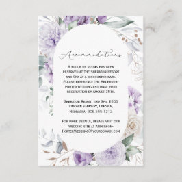 Tarjeta De Recepción Lavender Alojamiento Floral Purple Peonies