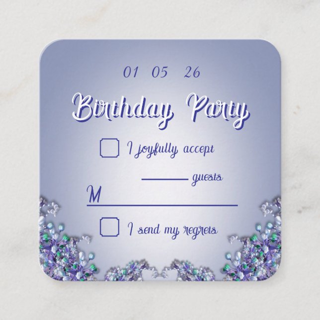 Tarjeta De Recepción Lavender Blue Spring Florals Enclosure Card (Anverso)
