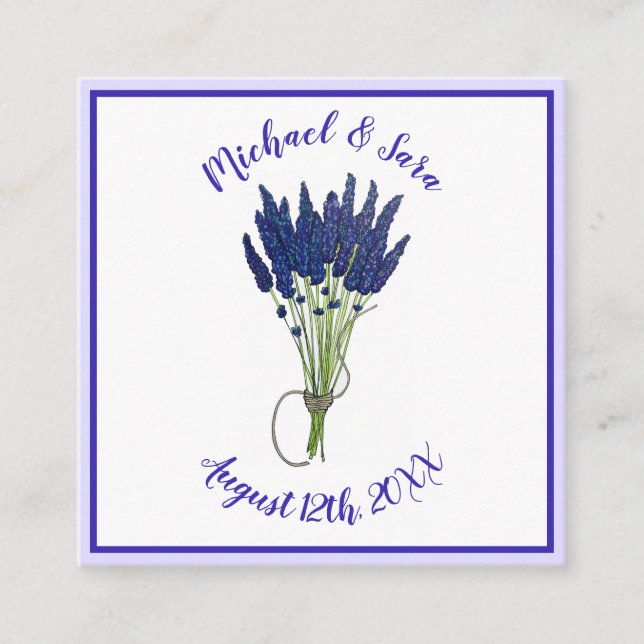 Tarjeta De Recepción Lavender Bunch Flor Floral Boda Bridal (Anverso)
