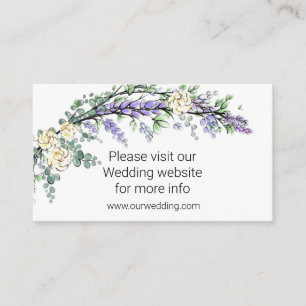 Tarjeta De Recepción Lavender eucalipto rosas amarillas botánicas
