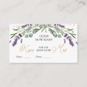 Tarjeta De Recepción Lavender Eucalyptus adivina cuántos besos de juego