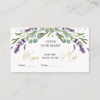 Tarjeta De Recepción Lavender Eucalyptus adivina cuántos besos de juego