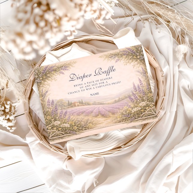 Tarjeta De Recepción Lavender Field Countryside Diapper Raffle  (Subido por el creador)