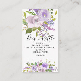 Tarjeta De Recepción Lavender Floral Baby Shower Diaper Raffle Ticket