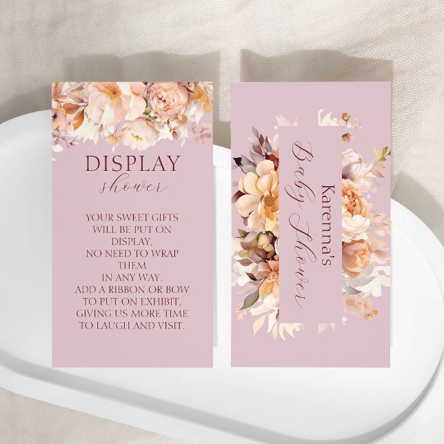 Tarjeta De Recepción Lavender Floral Fall Baby Shower Display Shower (Subido por el creador)
