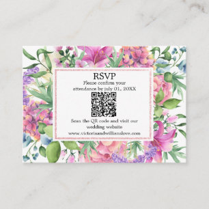 Tarjeta De Recepción Lavender Garden Romantic Watercolor Floral Respons