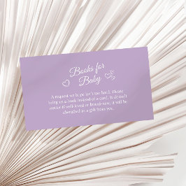 Tarjeta De Recepción Lavender libros Minimalistas de Baby Shower para b