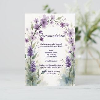 Tarjeta De Recepción Lavender & Lilac Floral Arch Accommodations