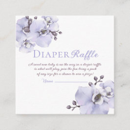 Tarjeta De Recepción Lavender Orchid Baby Shower Diaper Raffle Tickets