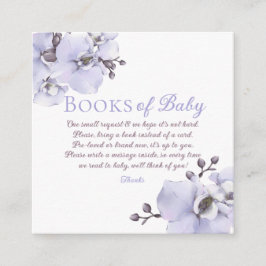 Tarjeta De Recepción Lavender Orchid Books for Baby Request Card