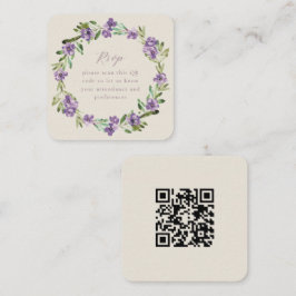 Tarjeta De Recepción Lavender Purple Botanath Wreath QR Código RSVP