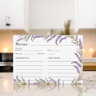 Tarjeta De Recepción Lavender Receta de coloración de agua floral