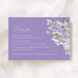 Tarjeta De Recepción Lavender & Sage Green Floral Wedding Hotel Details
