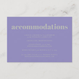 Tarjeta De Recepción Lavender Silver Minimalist Wedding Accommodations