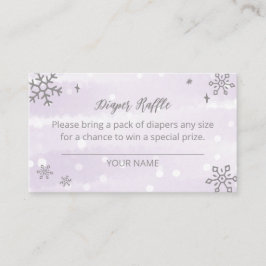 Tarjeta De Recepción Lavender Snowflakes Baby Shower Diaper Raffle