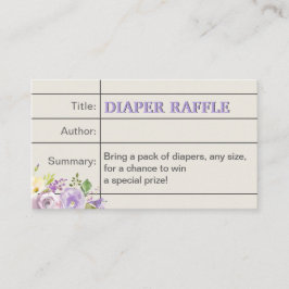 Tarjeta De Recepción Lavender Storybook Baby Girl Shower Diaper Raffle