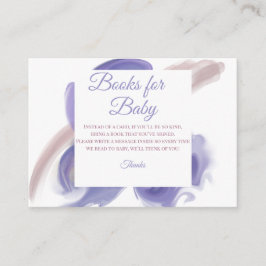 Tarjeta De Recepción Lavender Watercolor Books for Baby Request