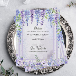 Tarjeta De Recepción Lavender Wisteria Floral Arch Wedding Details