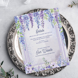 Tarjeta De Recepción Lavender Wisteria Floral Arch Wedding Details