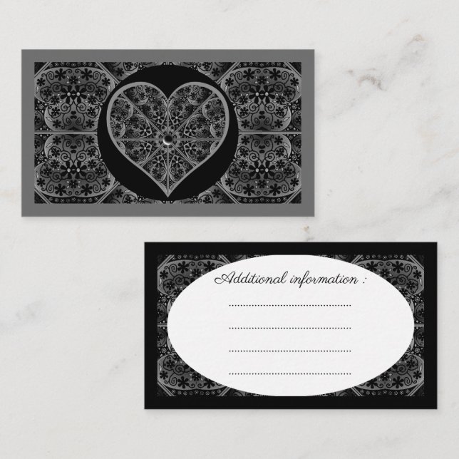 Tarjeta De Recepción Lazo cerámico Negro (Anverso / Reverso)