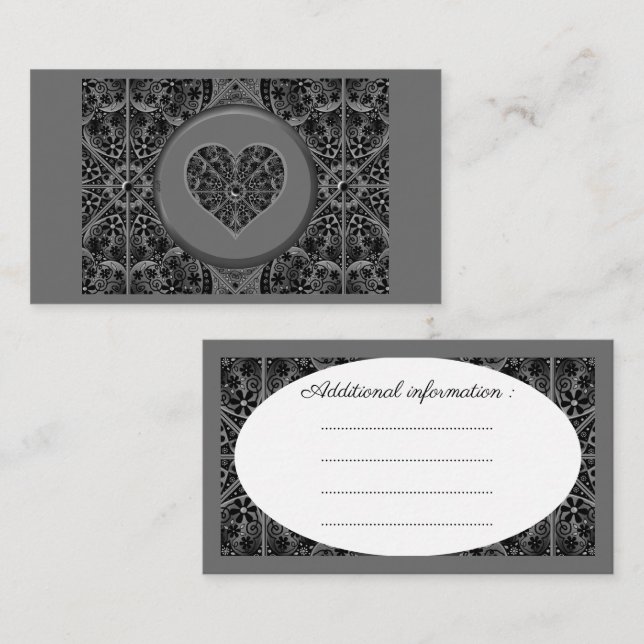 Tarjeta De Recepción Lazo cerámico Negro (Anverso / Reverso)