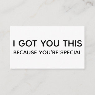 Tarjeta De Recepción Le conseguí esto porque usted es especial, recinto