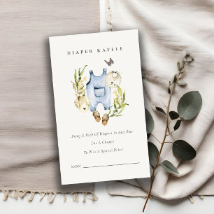 Tarjeta De Recepción Leaf Foliage Boy Clothes Diaper Raffle Baby Shower