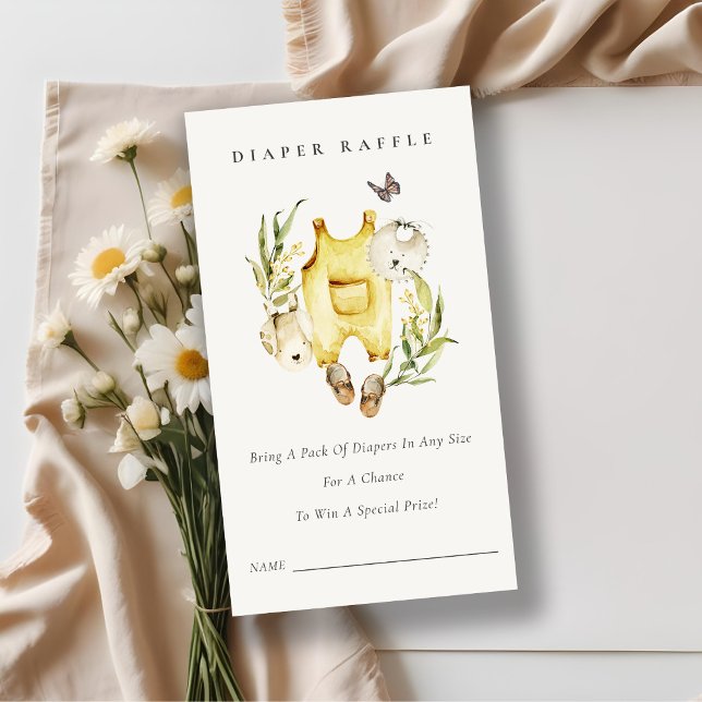 Tarjeta De Recepción Leaf Foliage Clothe Diaper Raffle Baby Shower (Subido por el creador)
