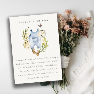 Tarjeta De Recepción Leafy Foliage Boy Clooks Libros Para Baby Shower