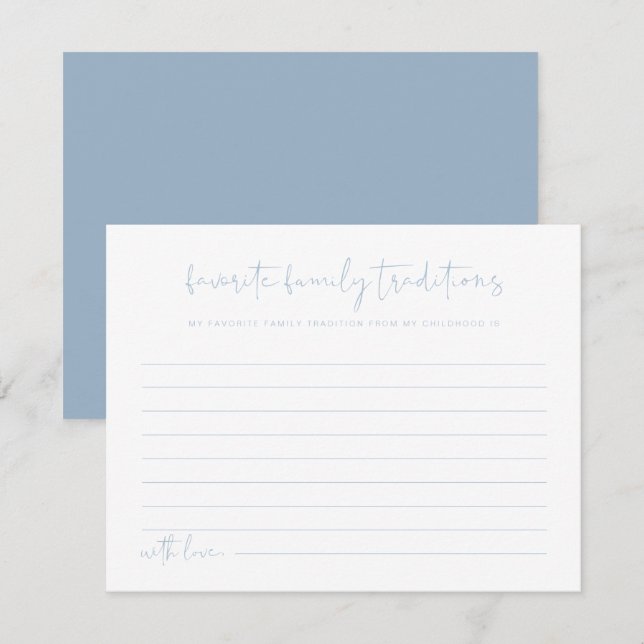 Tarjeta De Recepción LEAH Vibrant Pastel Blue Family Traditions (Anverso / Reverso)