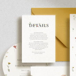 Tarjeta De Recepción Leander Wildflower Boda