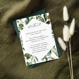 Tarjeta De Recepción Leaves y Eucalyptus Rustic LG