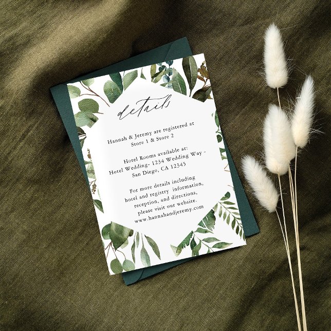 Tarjeta De Recepción Leaves y Eucalyptus Rustic LG (Subido por el creador)