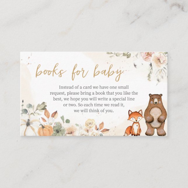 Tarjeta De Recepción Leche de animales de Woodland Libros Baby Shower P (Anverso)