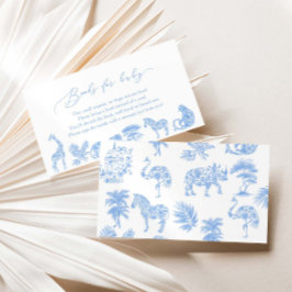 Tarjeta De Recepción Leche De Ducha De Azulejos Blancos Y Azules Safari