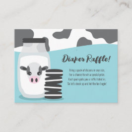 Tarjeta De Recepción Leche y galletas azul Baby Shower Diaper Raffle