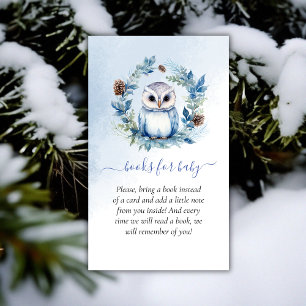 Tarjeta De Recepción Lechuza de invierno Baby Shower Libros para bebé