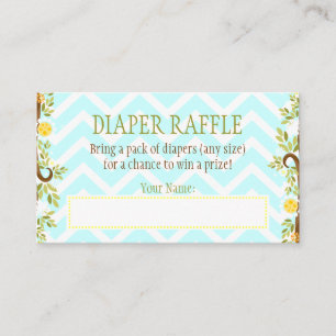 Tarjeta De Recepción Lechuzas Blancas - Boleto de Raffle de pañales