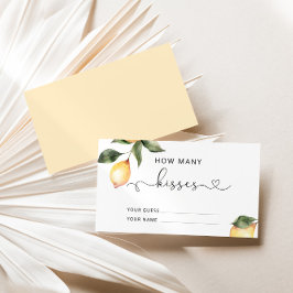 Tarjeta De Recepción Lemon adivina cuántos besos juego de novias