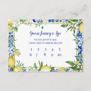Tarjeta De Recepción Lemon adivina la edad de la novia