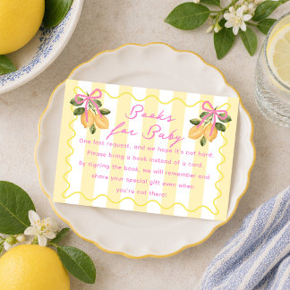 Tarjeta De Recepción Lemon Baby Shower Books for Baby Enclosure Card