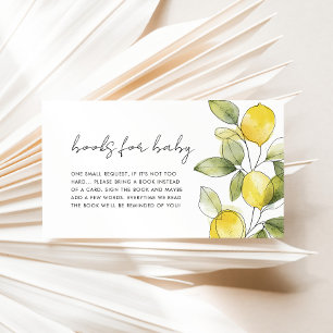 Tarjeta De Recepción Lemon Baby Shower Books para el bebé