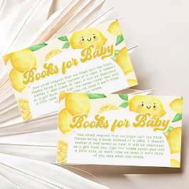 Tarjeta De Recepción Lemon Baby Shower Books para el bebé