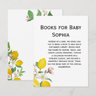 Tarjeta De Recepción Lemon Baby Shower, Ciao Baby, Tema Italiano