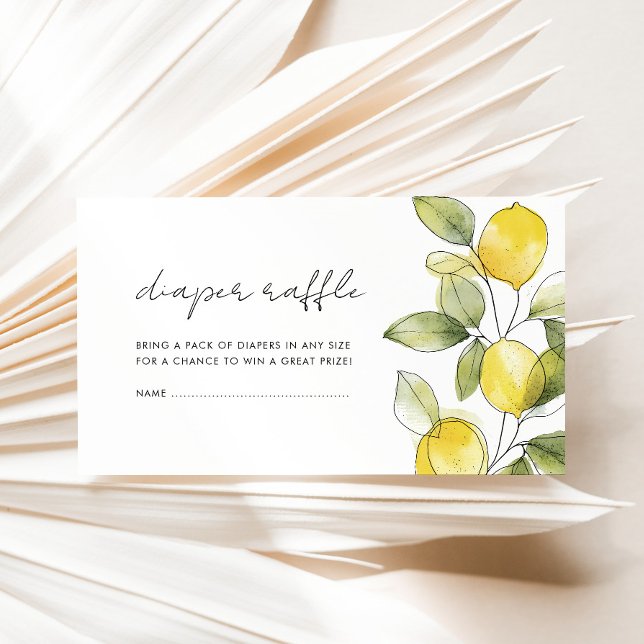Tarjeta De Recepción Lemon Baby Shower Diaper Raffle (Subido por el creador)