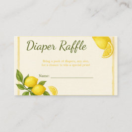 Tarjeta De Recepción Lemon Baby Shower Diaper Raffle Card