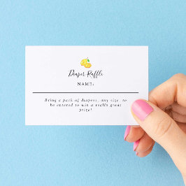 Tarjeta De Recepción Lemon Baby Shower Elegant Minimalista Diaper Raffl