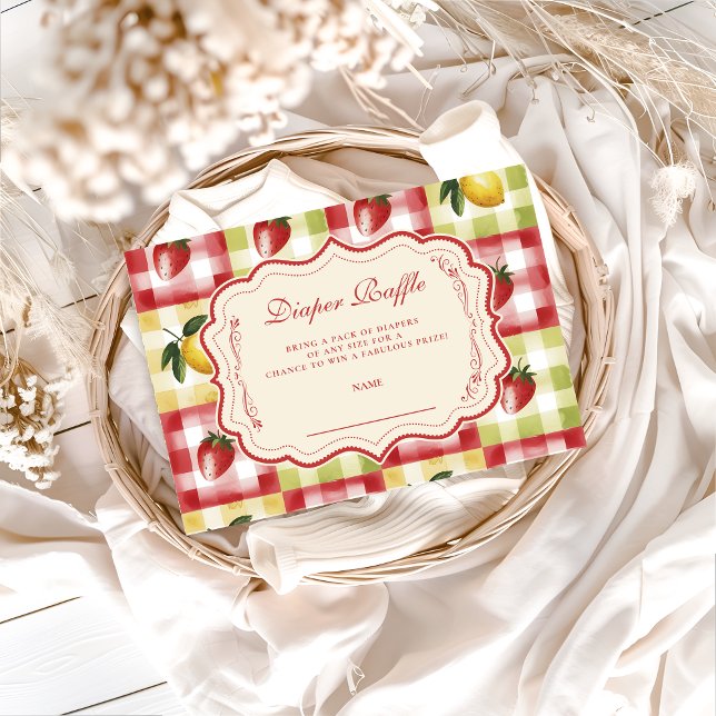 Tarjeta De Recepción Lemon Berry Picnic Diapper Raffle (Subido por el creador)
