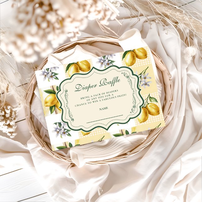 Tarjeta De Recepción Lemon Blossom Garden Baby Shower Diapper Raffle (Subido por el creador)