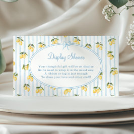 Tarjeta De Recepción Lemon Blue Bow Italian Display Shower